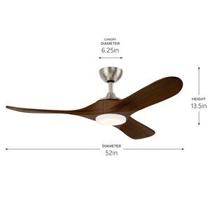Kichler Lighting Mylo 52 Inch Ceiling Fan with Satin Etch Cased Opal Glass  NEW
